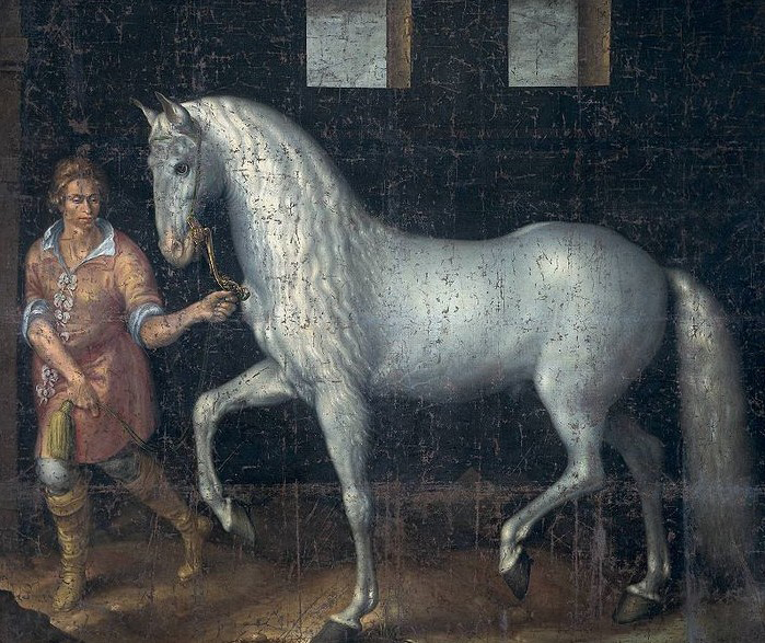 Jacob de Gheyn II Spanish Warhorse captured at the Battle of Nieuwpoort.